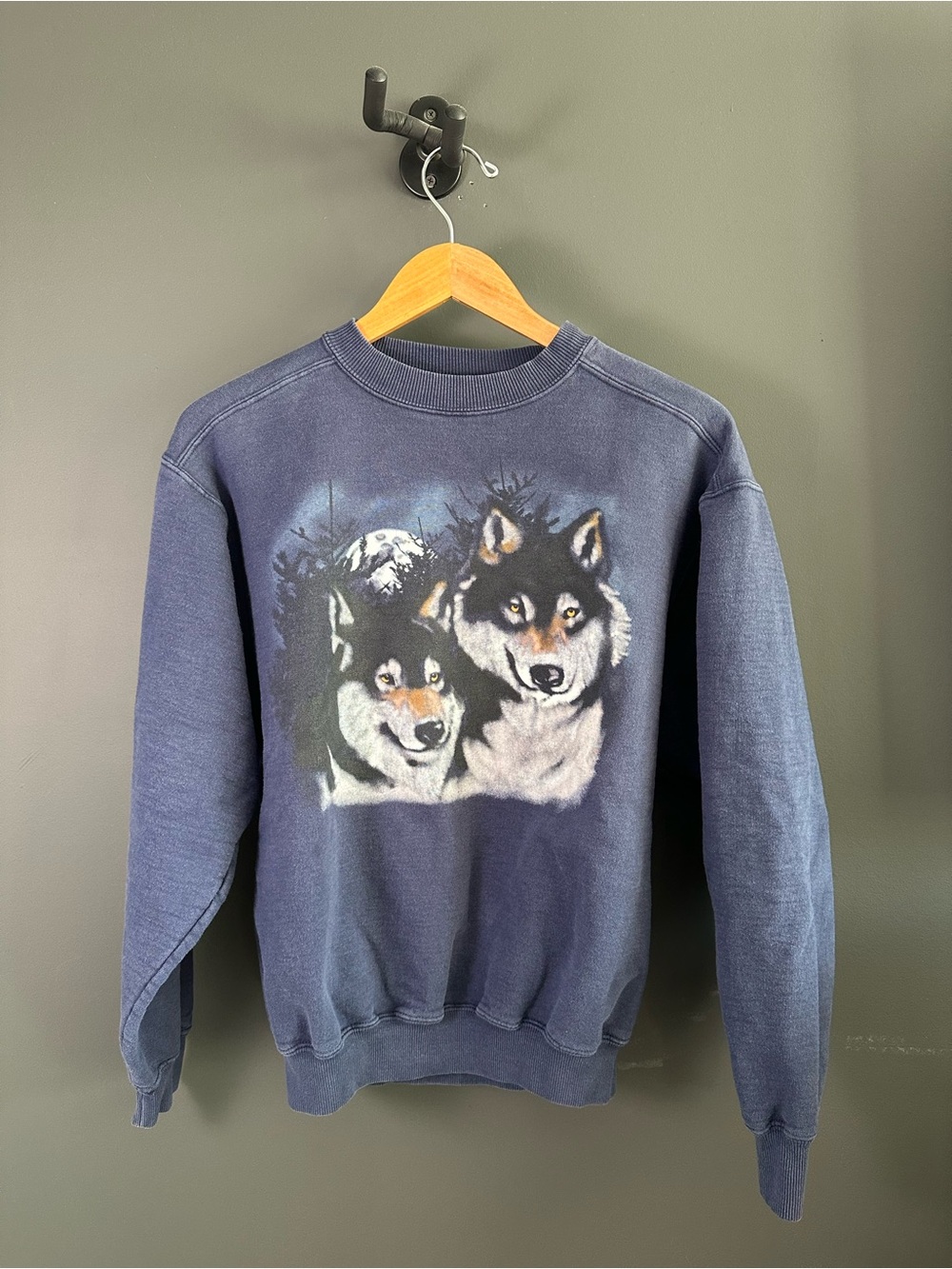 Covington Navy Crewneck Sweater with Wolf Graphic